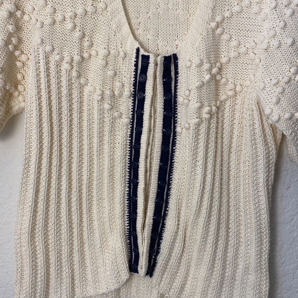 H&M short sleeve ivory hook and eye machine washable cardigan size 14 - Picture 4 of 8